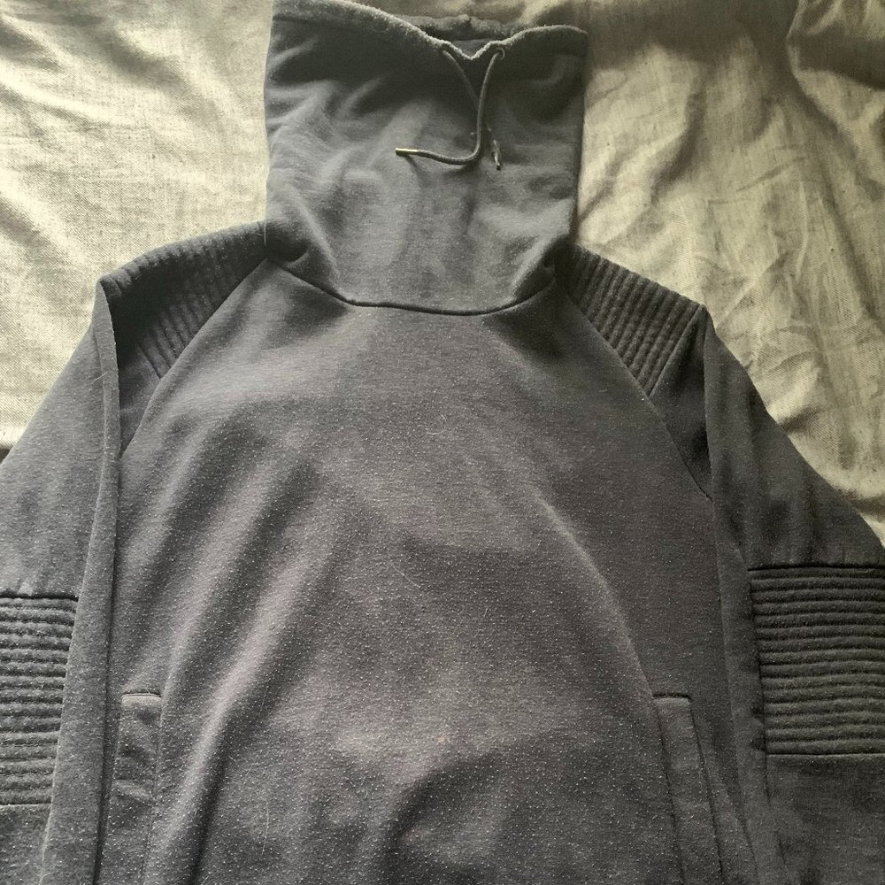 Sweater with Raised, Fold-Over Collar